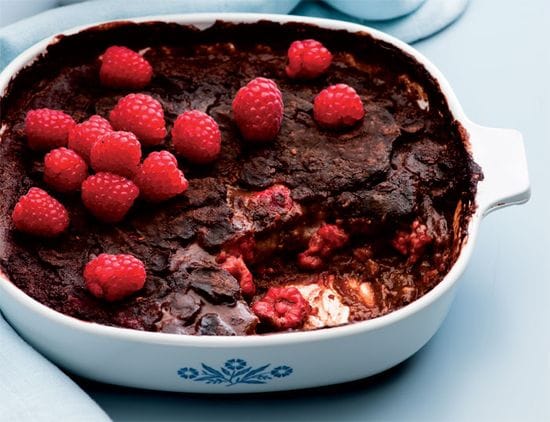 Gooey Chocolate & Raspberry Pudding